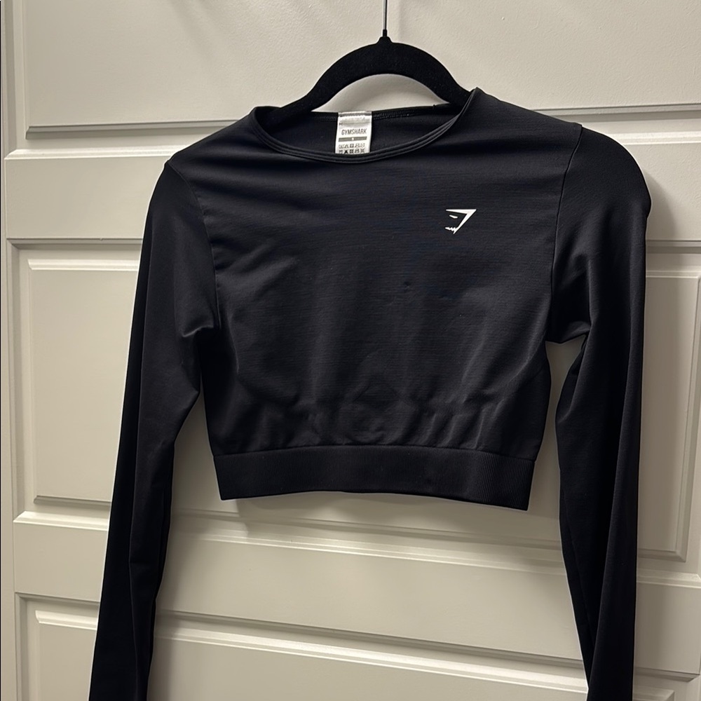 Gymshark Everyday Seamless Long Sleeve Black Crop Top